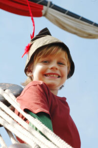 Boy dressed as Peter Pan at Disneyland Paris