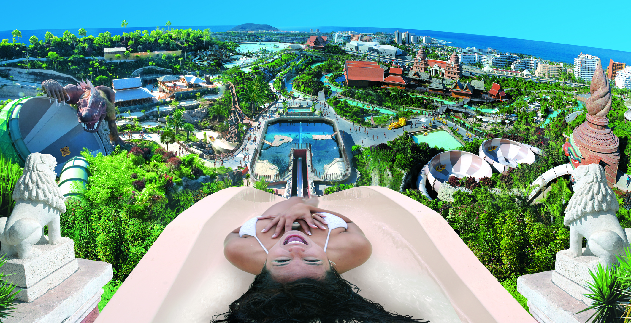 Siam Park view from the Tower of Power