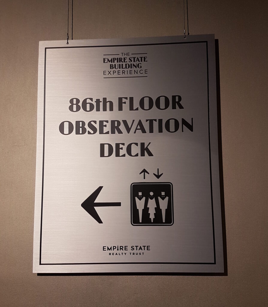 Empire State Building Observation Deck Sign